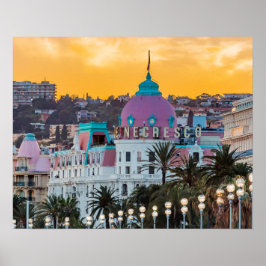 Póster Famoso hotel de lujo Hotel Negresco en Niza Franci