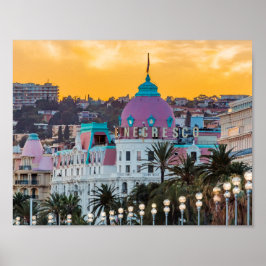 Póster Famoso hotel de lujo Hotel Negresco en Niza Franci