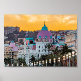 Póster Famoso hotel de lujo Hotel Negresco en Niza Franci