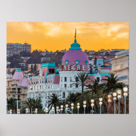 Póster Famoso hotel de lujo Hotel Negresco en Niza Franci