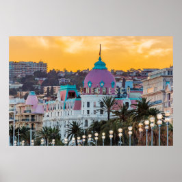 Póster Famoso hotel de lujo Hotel Negresco en Niza Franci
