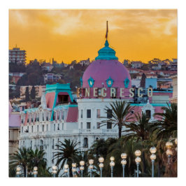 Póster Famoso hotel de lujo Hotel Negresco en Niza Franci