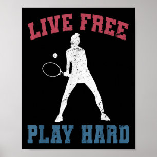 Póster Famoso jugador de tenis femenino divertido Quo