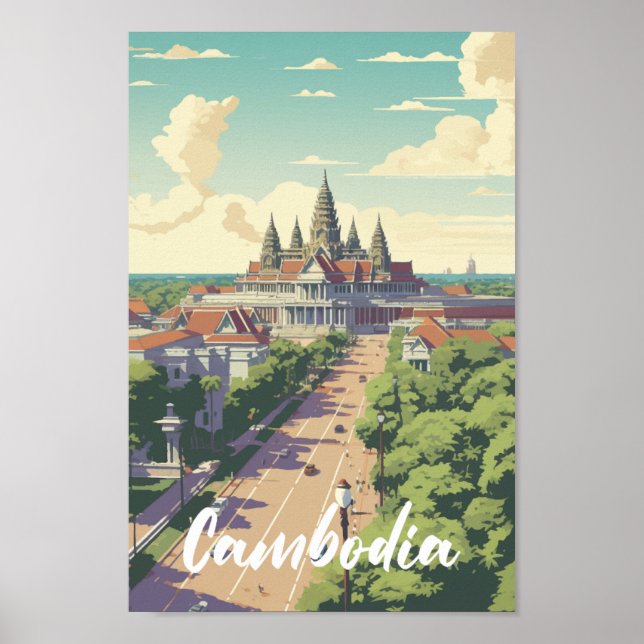 Póster Famoso lugar de viaje de Camboya (Frente)