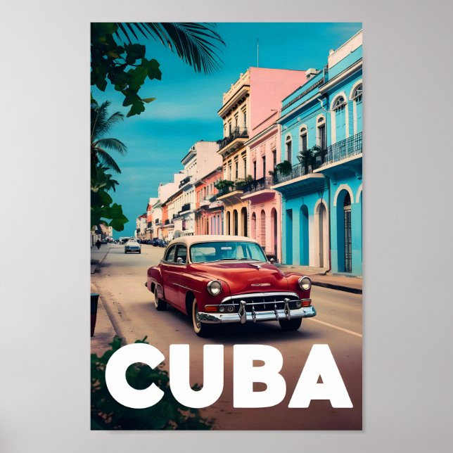 Póster Famoso lugar de viaje de Cuba (Frente)