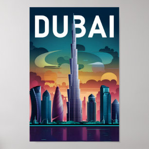 Póster Famoso lugar de viaje de los Emiratos Árabes Unido
