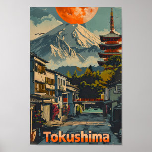 Póster Famoso lugar de viaje de Tokushima Japón