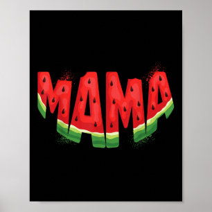 Póster Famoso Mama Watermelon Summer Fruit Family coincid