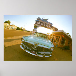 Póster Famoso motel Blue Swallow en la Ruta 66