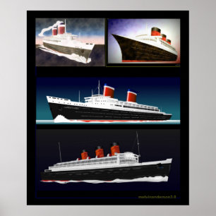 Póster Famoso Ocean Liners