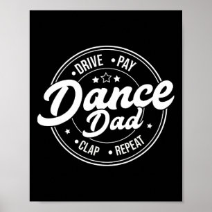 Póster Famoso papá bailarín de danza retro orgulloso bail