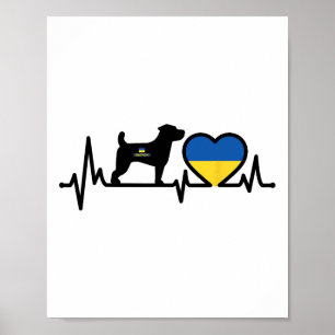 Póster Famoso perro patrono ucraniano Heatr Puls bandera 