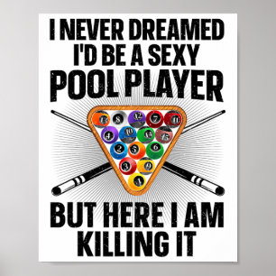 Póster Famoso Pool Art Para Hombres Mujeres Billiards Lov