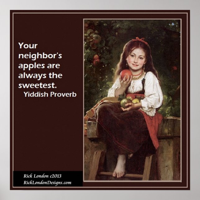 Póster Famoso Poster gráfico y diestro yiddish (Frente)