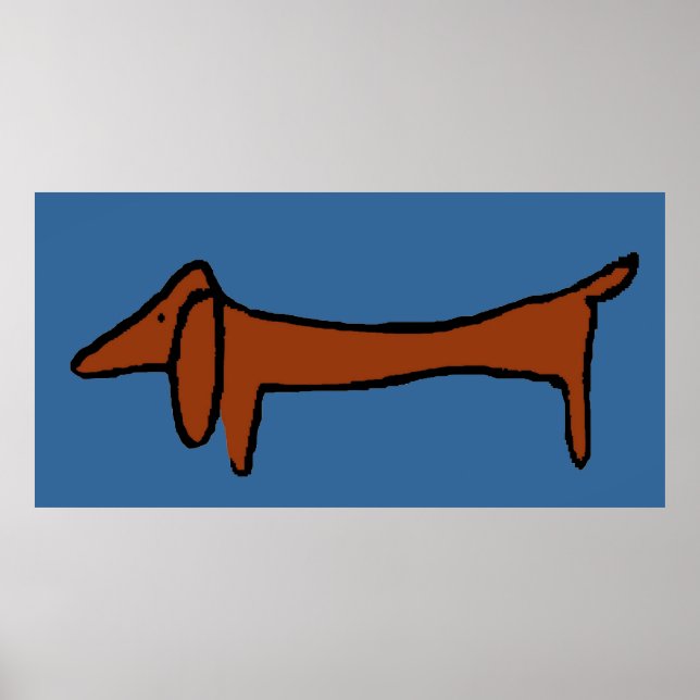 Póster Famoso Resumen Brown Dachshund (Frente)