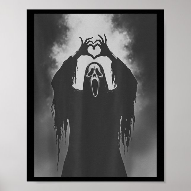 Póster Famoso Rótulo de corazón de fantasma espeluznante  (Frente)