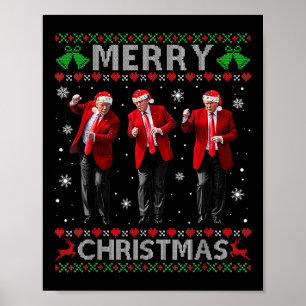 Póster Famoso Trump baila Feliz Navidad Feo Navidad