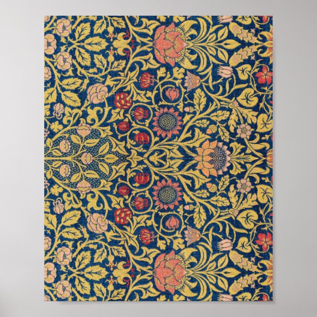 Póster Famoso violeta y colombiano de William Morris (Frente)