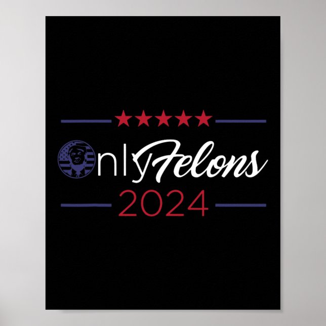 Póster Famosos 2024 Bandera de Estados Unidos Trump cita  (Frente)