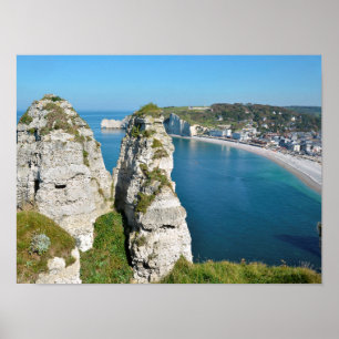 Póster Famosos acantilados de Etretat en Francia Postcard
