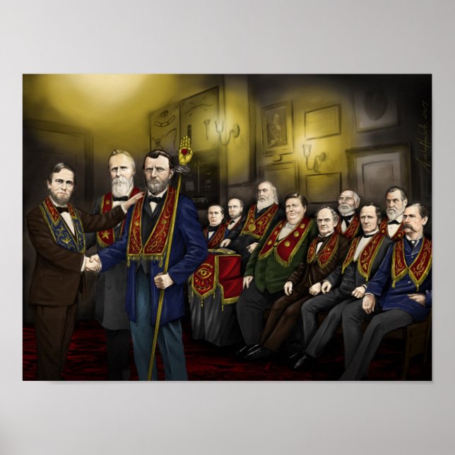 Póster Famosos estadounidenses extraños de mediados del s (Frente)