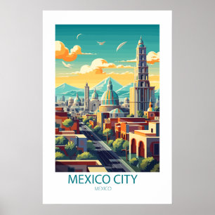Póster Famosos lugares de viaje de la Ciudad de México