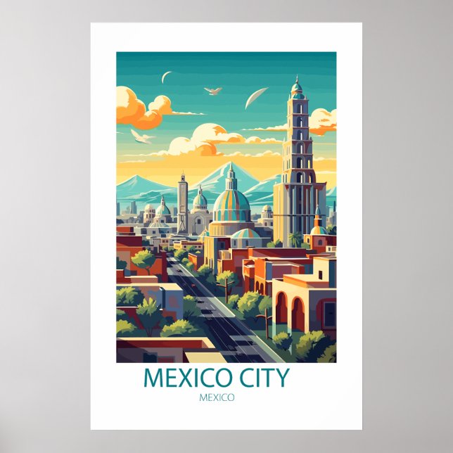 Póster Famosos lugares de viaje de la Ciudad de México (Frente)