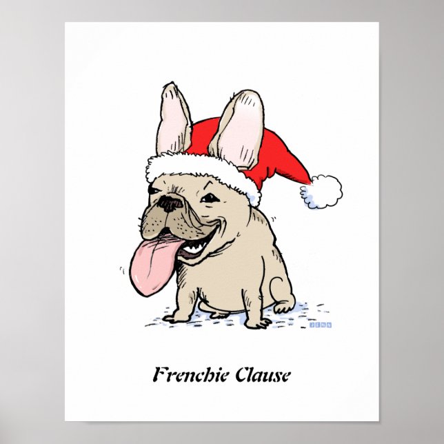 Póster Famosos Navidades de Bulldog franceses celebran Sa (Frente)