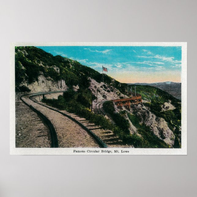 Póster Famous Circular Bridge, Mt. LoweMt. Lowe, CA (Frente)