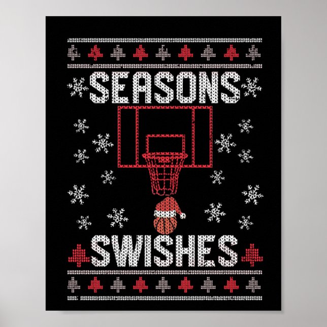 Póster Fan de jugador de baloncesto Navidades feos PJ (Frente)