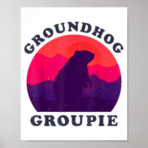 Póster Fanática de la marmota Retro Vintage 60s 70s 80s H