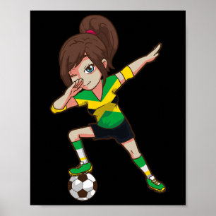 Póster Fanático de fútbol Jamaica Bandera jamaicana Mucha