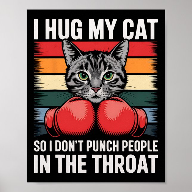Póster Fanático del boxeo Cat Lover Gif (Frente)