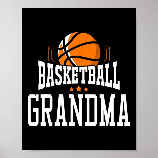 Póster Fanático del equipo de baloncesto Abuela (Frente)