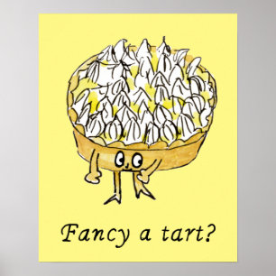 Póster Fancy a Tart Funny Quirky Lemon Meringue Pie Art