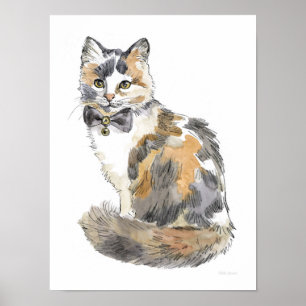 Póster Fancy Calico Cat