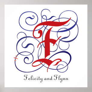 Póster Fancy Gothic Caps Letter F, 300dpi Poster PNG