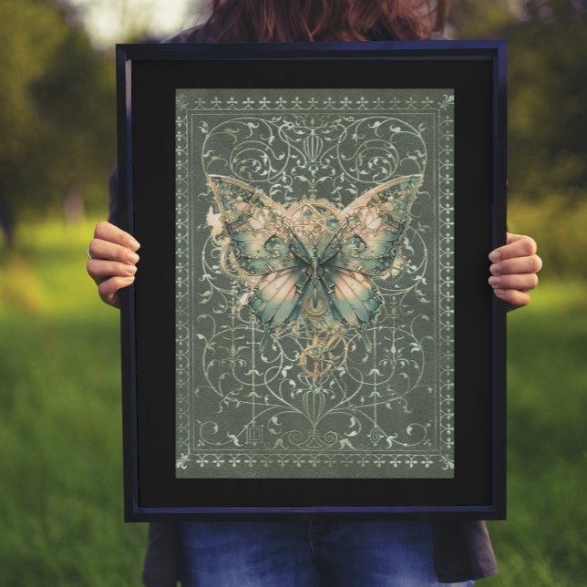 Póster Fancy Green Steampunk Butterfly (Subido por el creador)