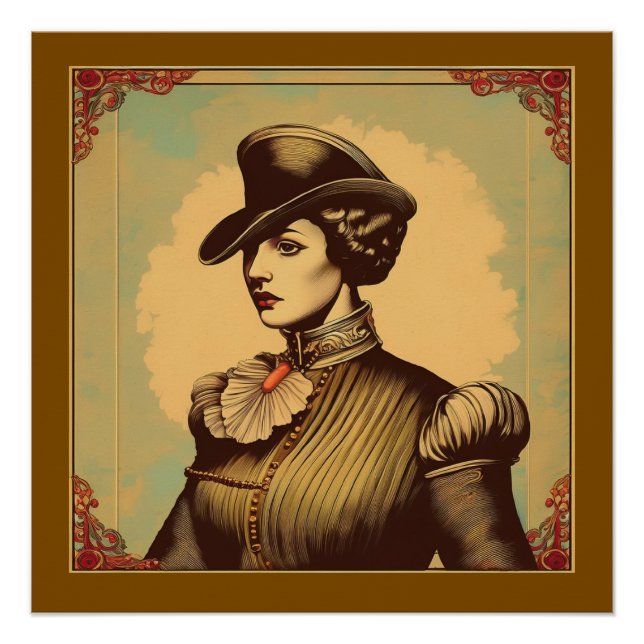 Póster Fancy Lady In Period Costume (Anverso)