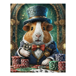 Póster Fancy Pants tiene un Flush, Guinea Pig jugando al 