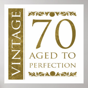 Póster Fancy Vintage 70 cumpleaños