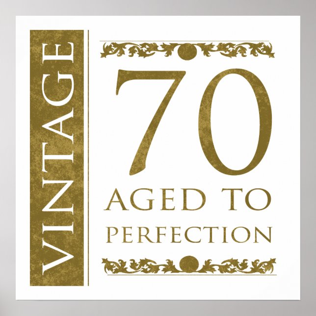 Póster Fancy Vintage 70 cumpleaños (Frente)