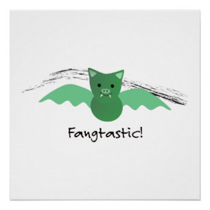 Póster Fangtastic Green Bat