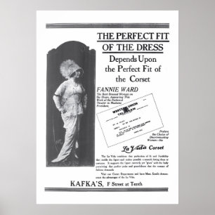 Póster Fannie Ward 1914 poster y ropa de época