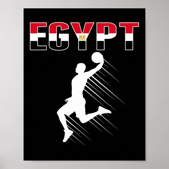 Póster Fans de Bysketbyll de Egipto Jersey - Bandera egip (Frente)