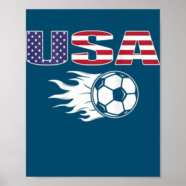 Póster Fans de fútbol de Estados Unidos Bandera de Jersey (Frente)