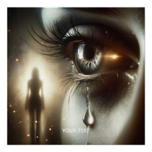Póster Fantasía aguda y llorosa mirada Chica