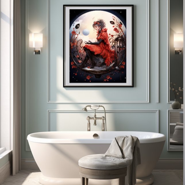 Póster 🌟 Fantasía Art Ladybug Delight 🦋 No. 5 ("Step into a magical realm with our Ladybug Ladies! 🌟🐞 Each one carries a unique story of whimsy)