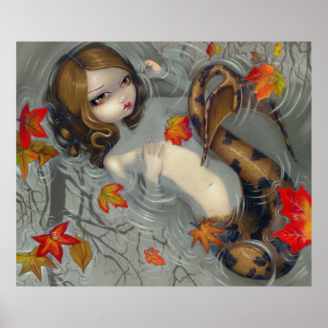 Póster Fantasía artística de la sirena de otoño (Frente)