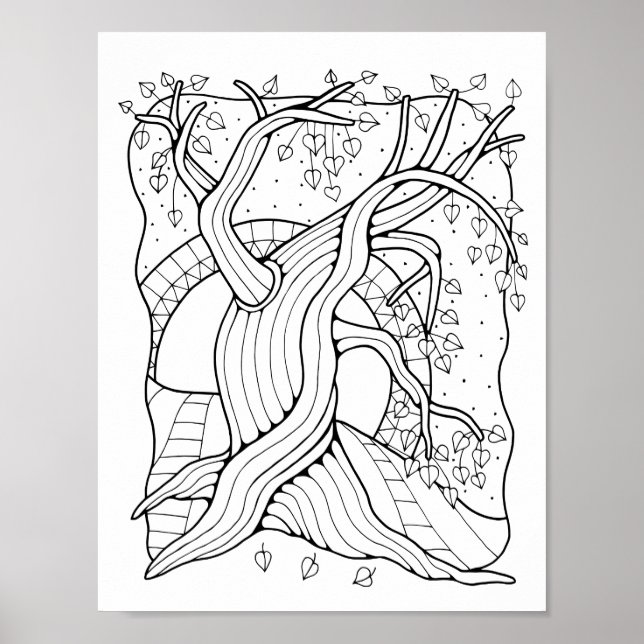 Póster Fantasía Bosque Twisted Tree Colección de páginas  (Frente)